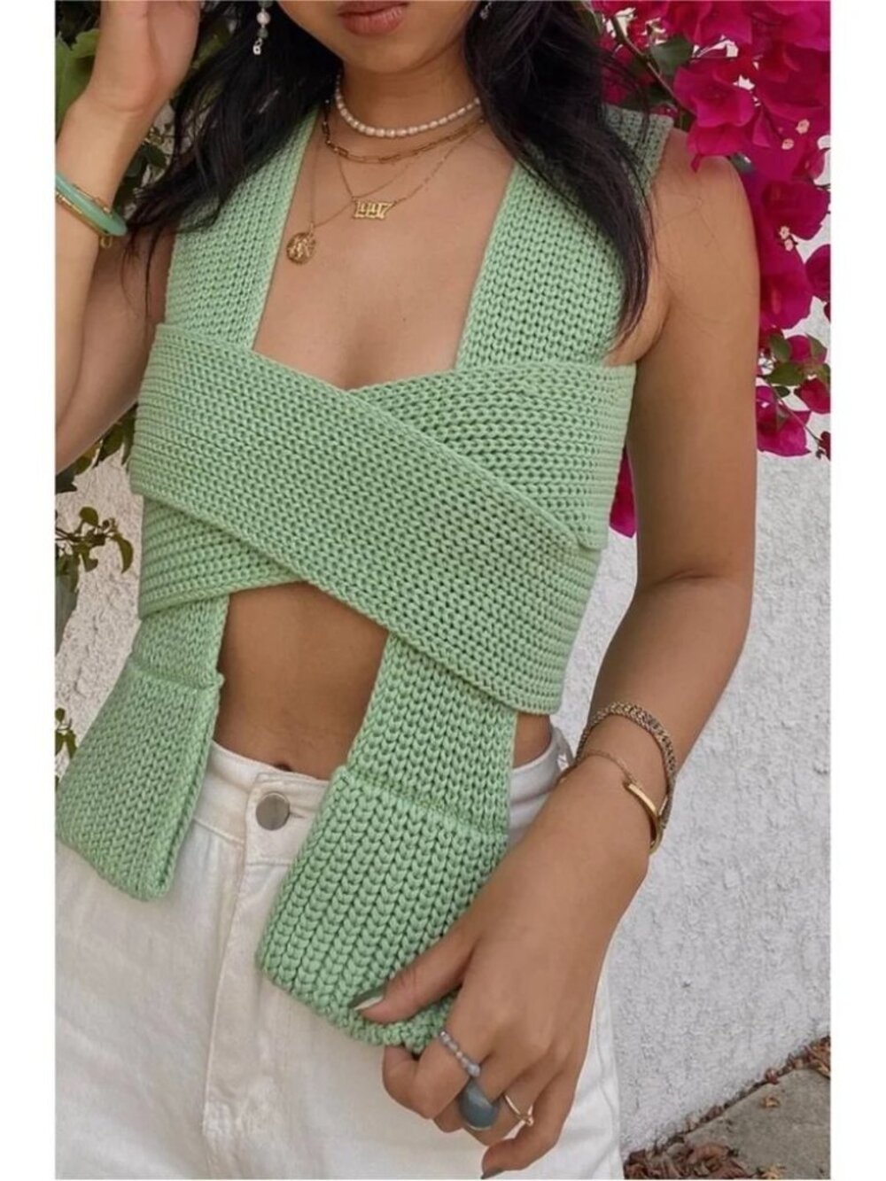 SIMONETT Nanu Wrap Top - Mint - NWOT